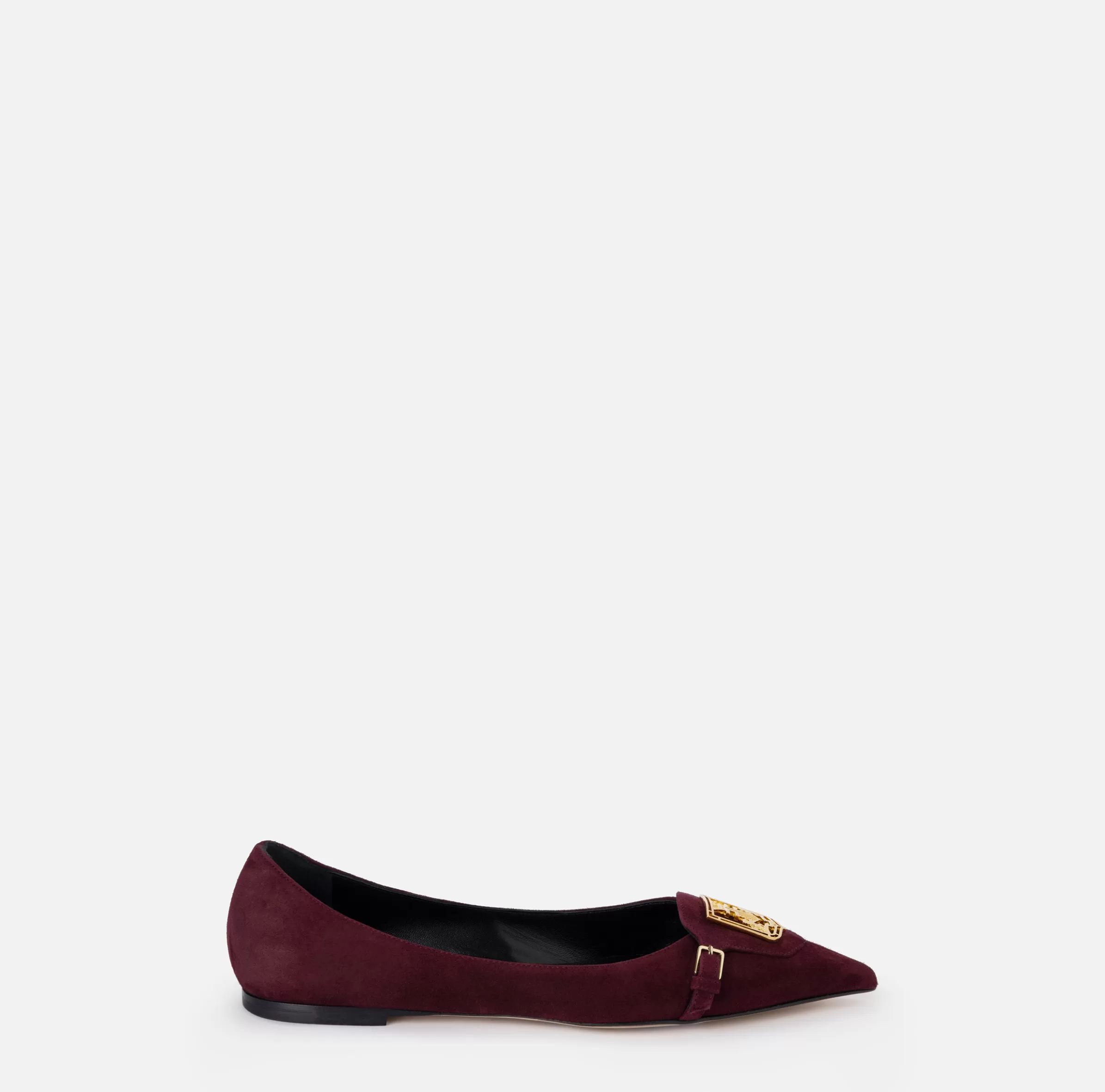 Elisabetta Franchi Sneakers E Scarpe Basse^Ballerina in camoscio con patta scudetto RougeNoir
