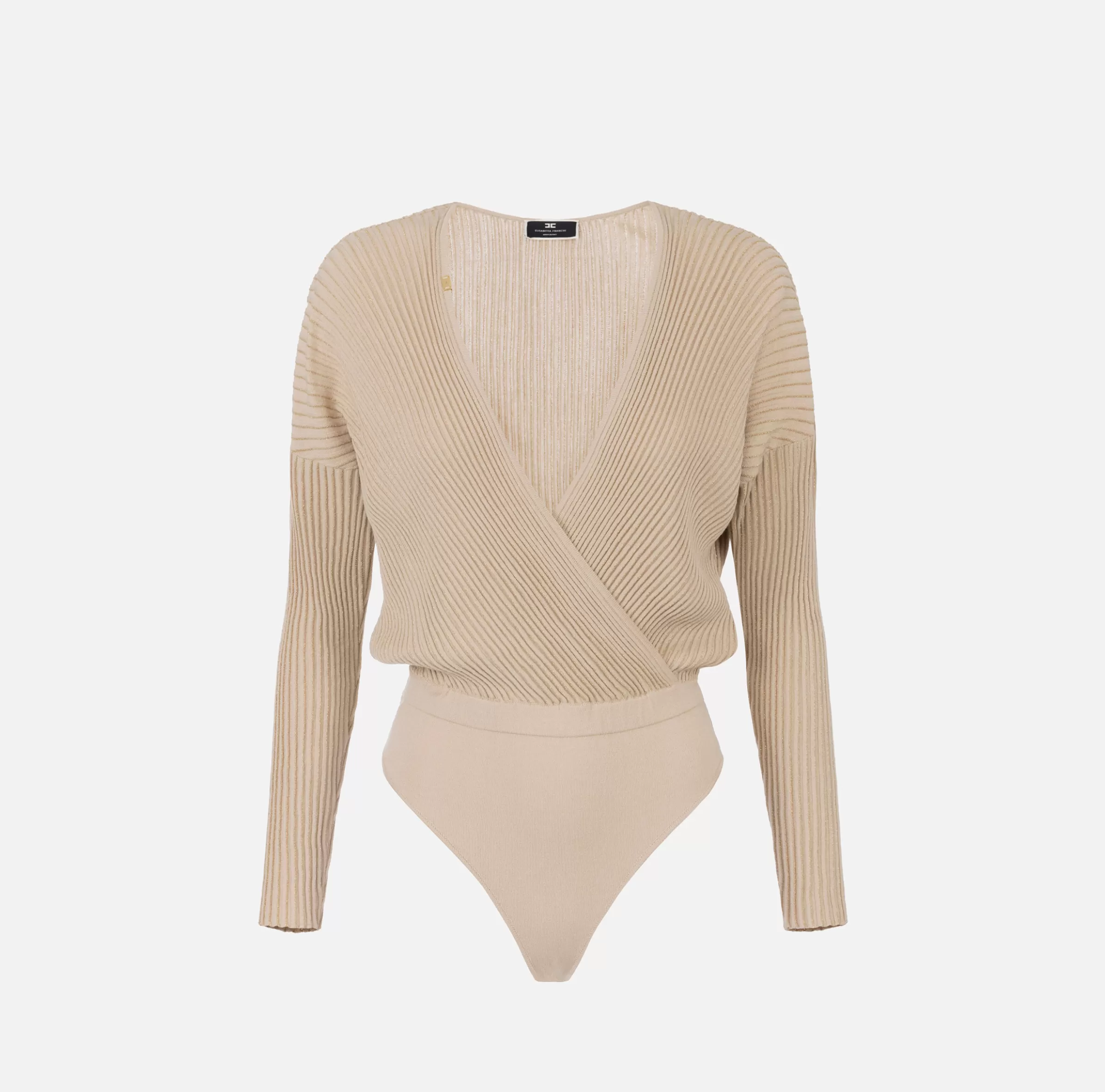 Elisabetta Franchi Top, T-Shirt & Body^Body in viscosa e lurex a costine Corda
