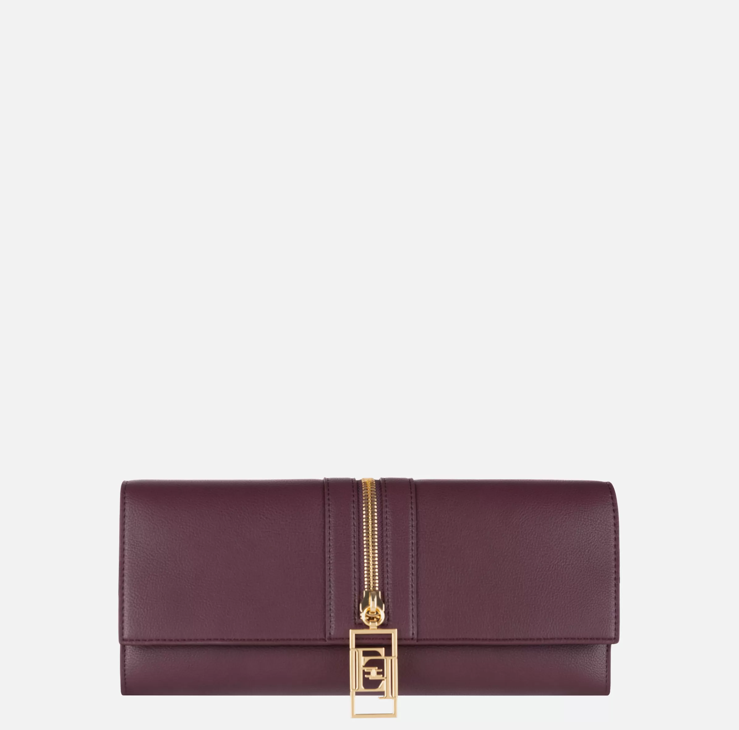 Elisabetta Franchi Clutch^Borsa baguette in materiale effetto pelle con zip RougeNoir