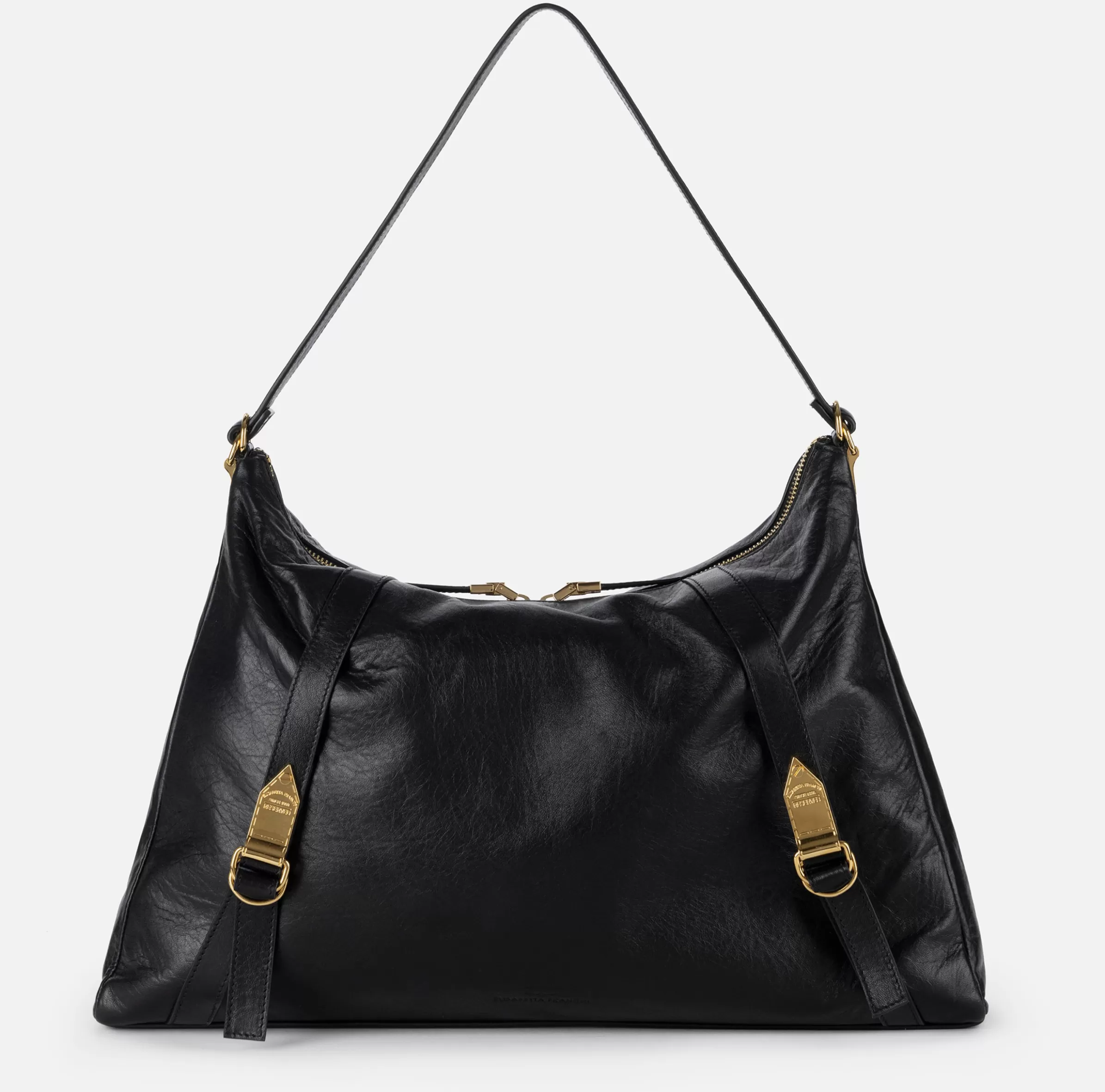 Elisabetta Franchi Borse A Spalla^Borsa hobo in nappa lucida Nero