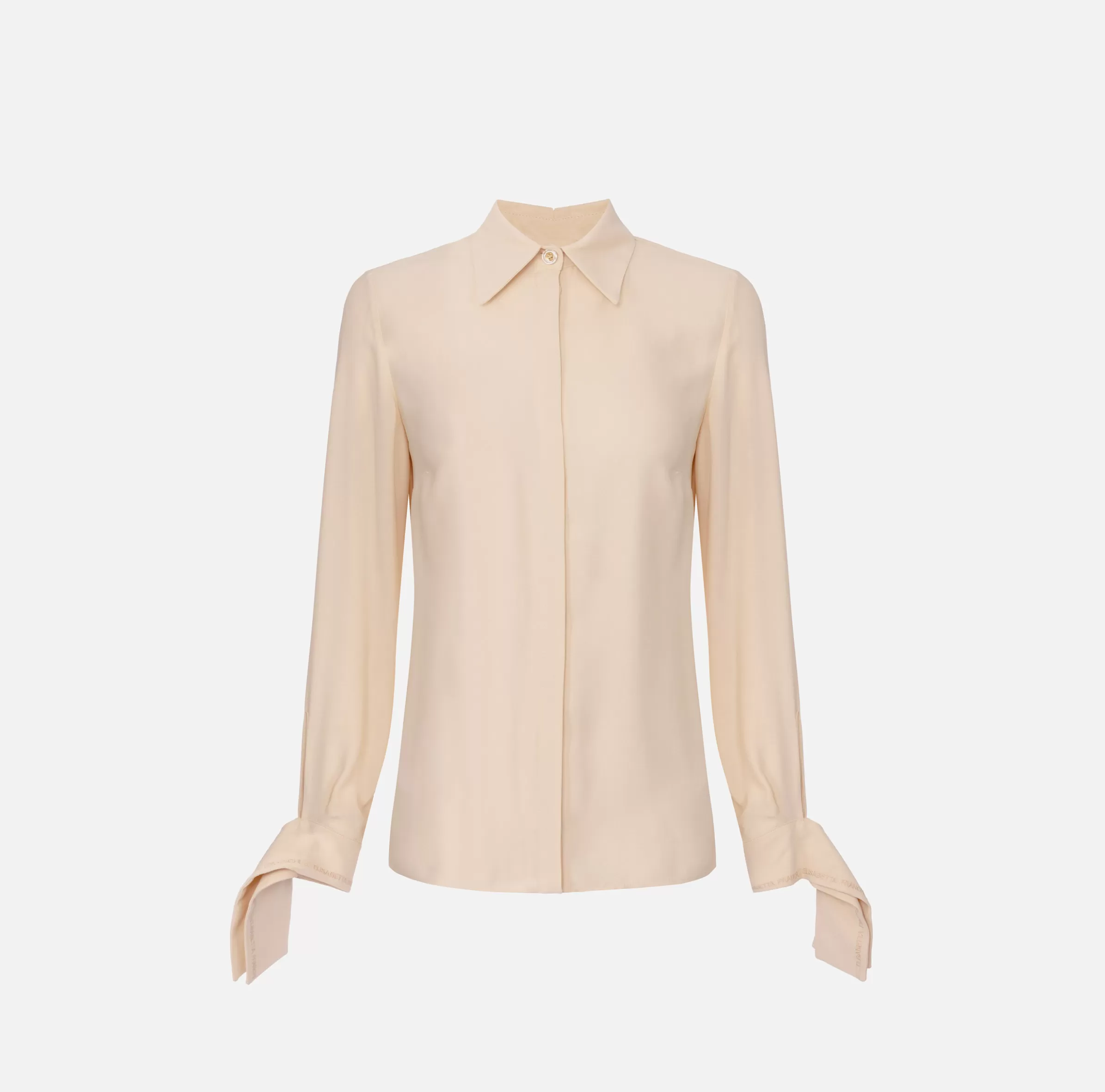 Elisabetta Franchi Camicie E Bluse^Camicia in georgette con polsi ricamati Crema