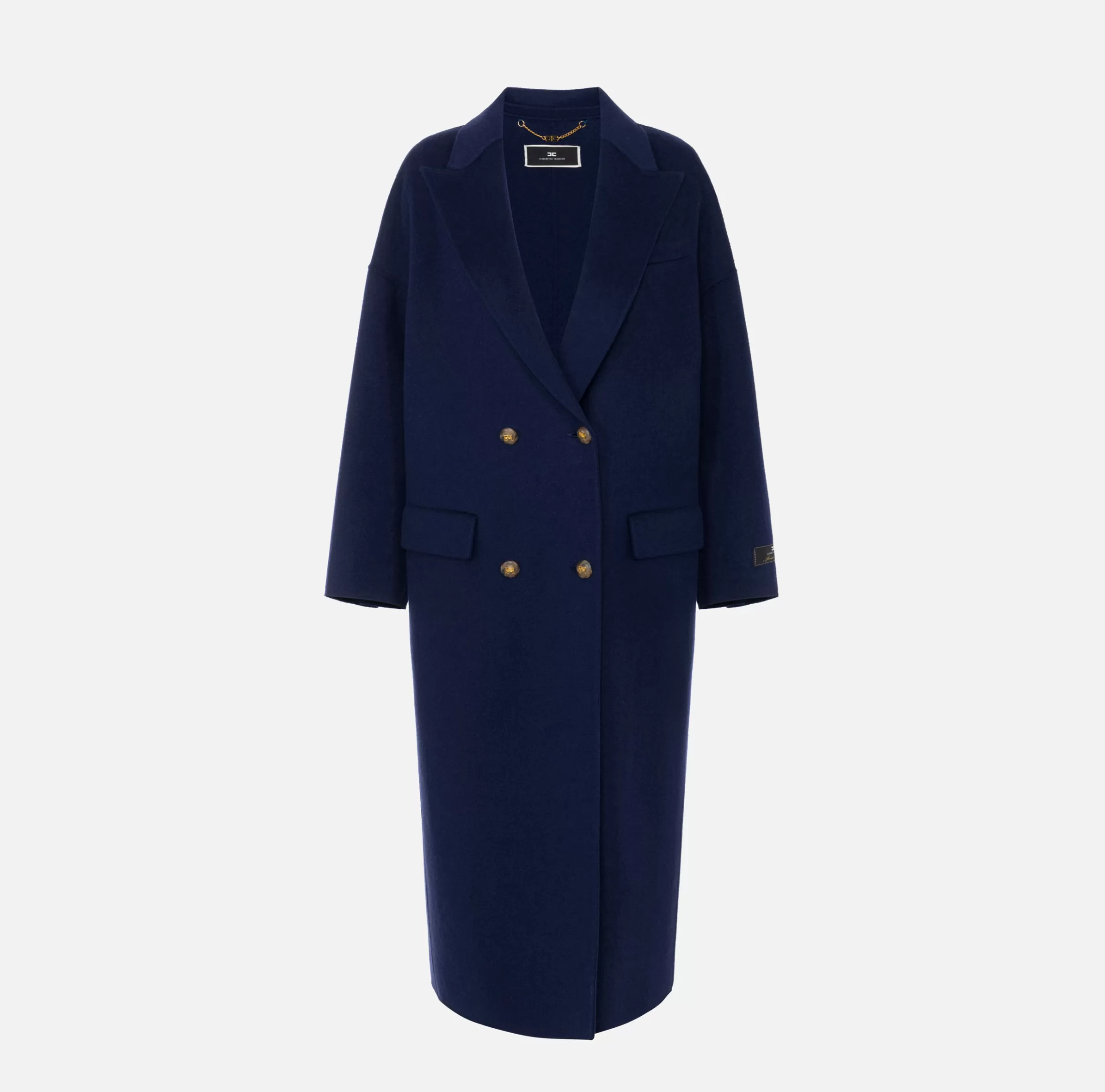 Elisabetta Franchi Capispalla^Cappotto over in lana Navy