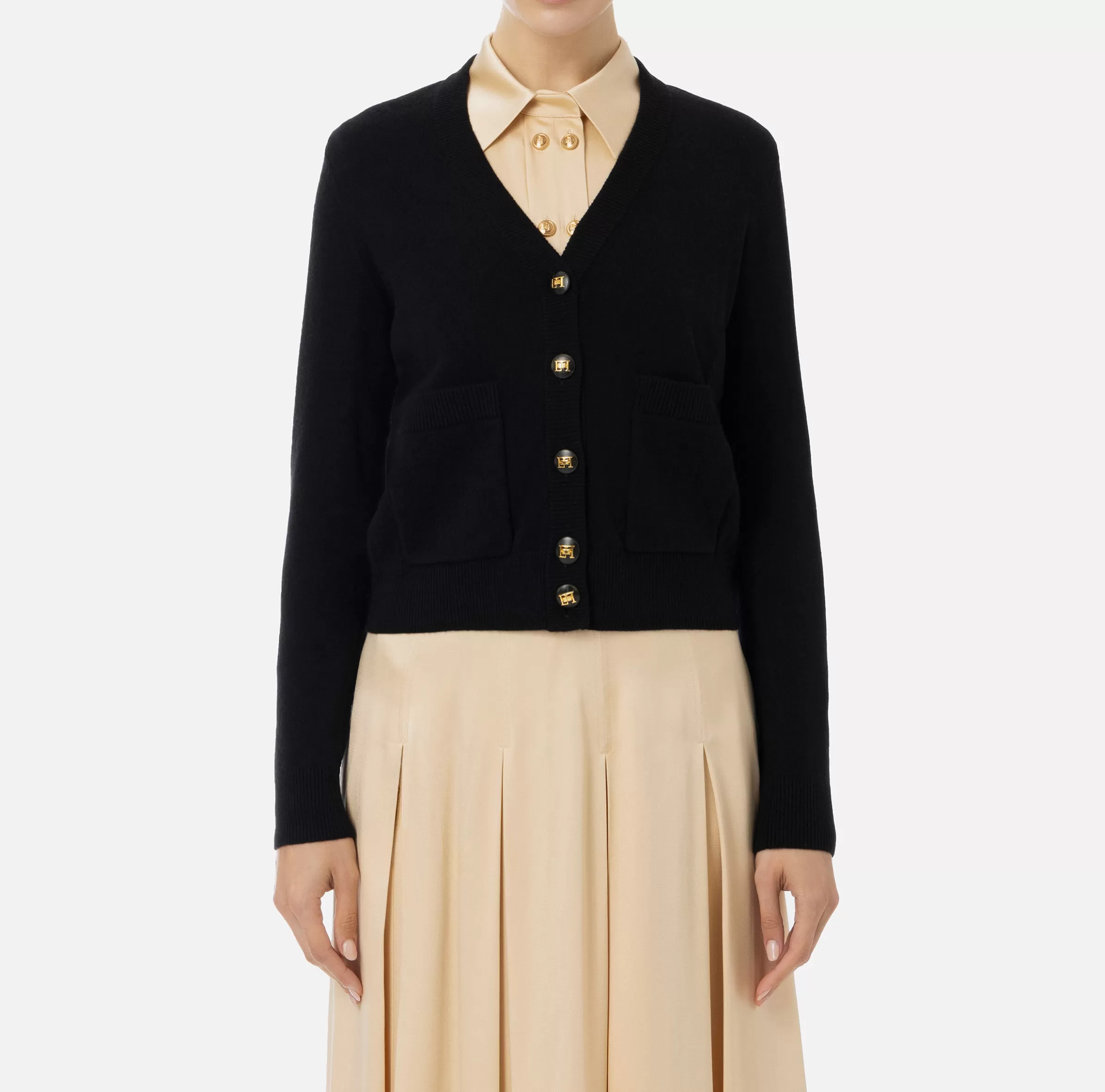 Elisabetta Franchi Maglieria E Felpe^Cardigan in misto cashmere Nero