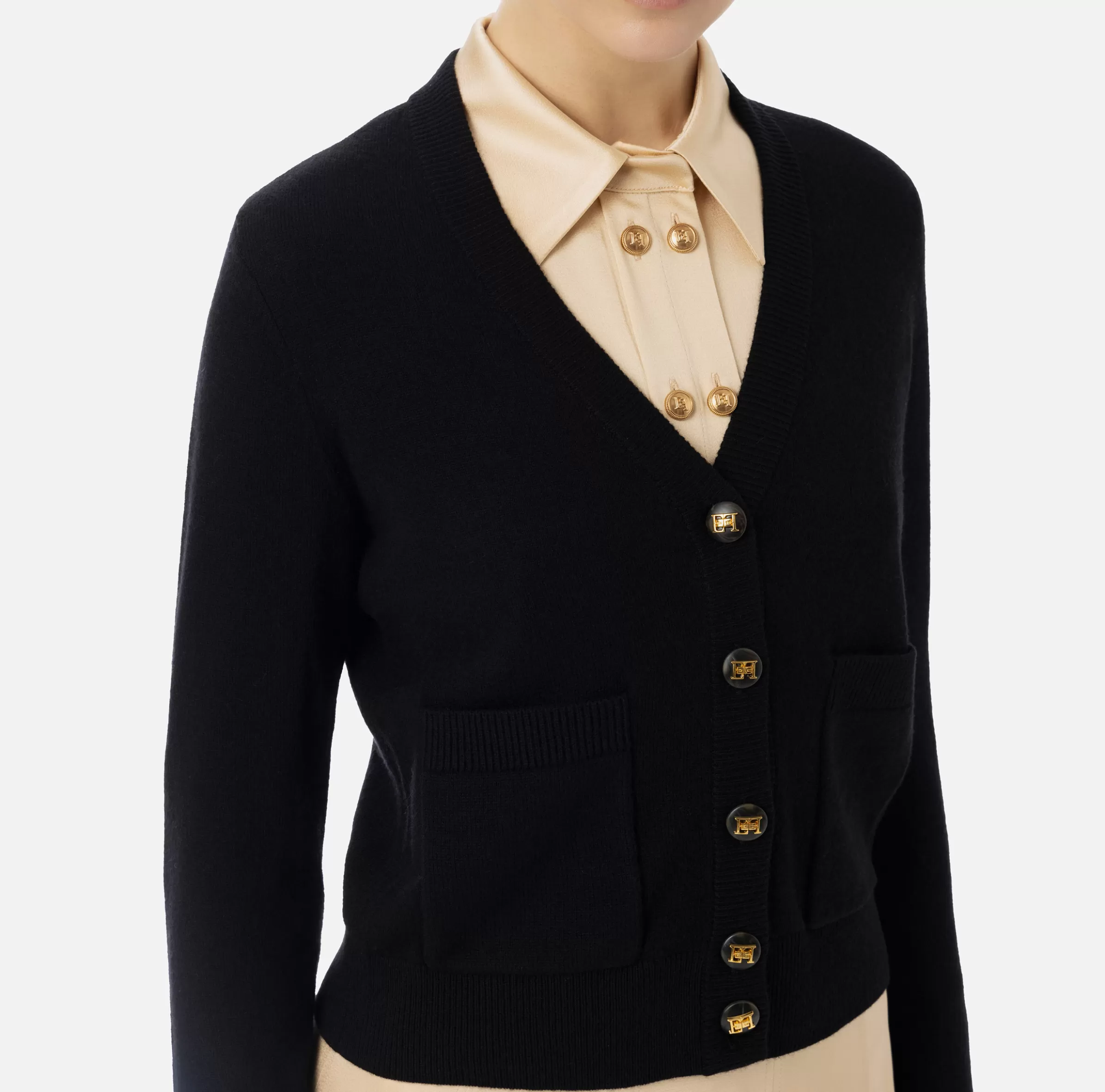 Elisabetta Franchi Maglieria E Felpe^Cardigan in misto cashmere Nero