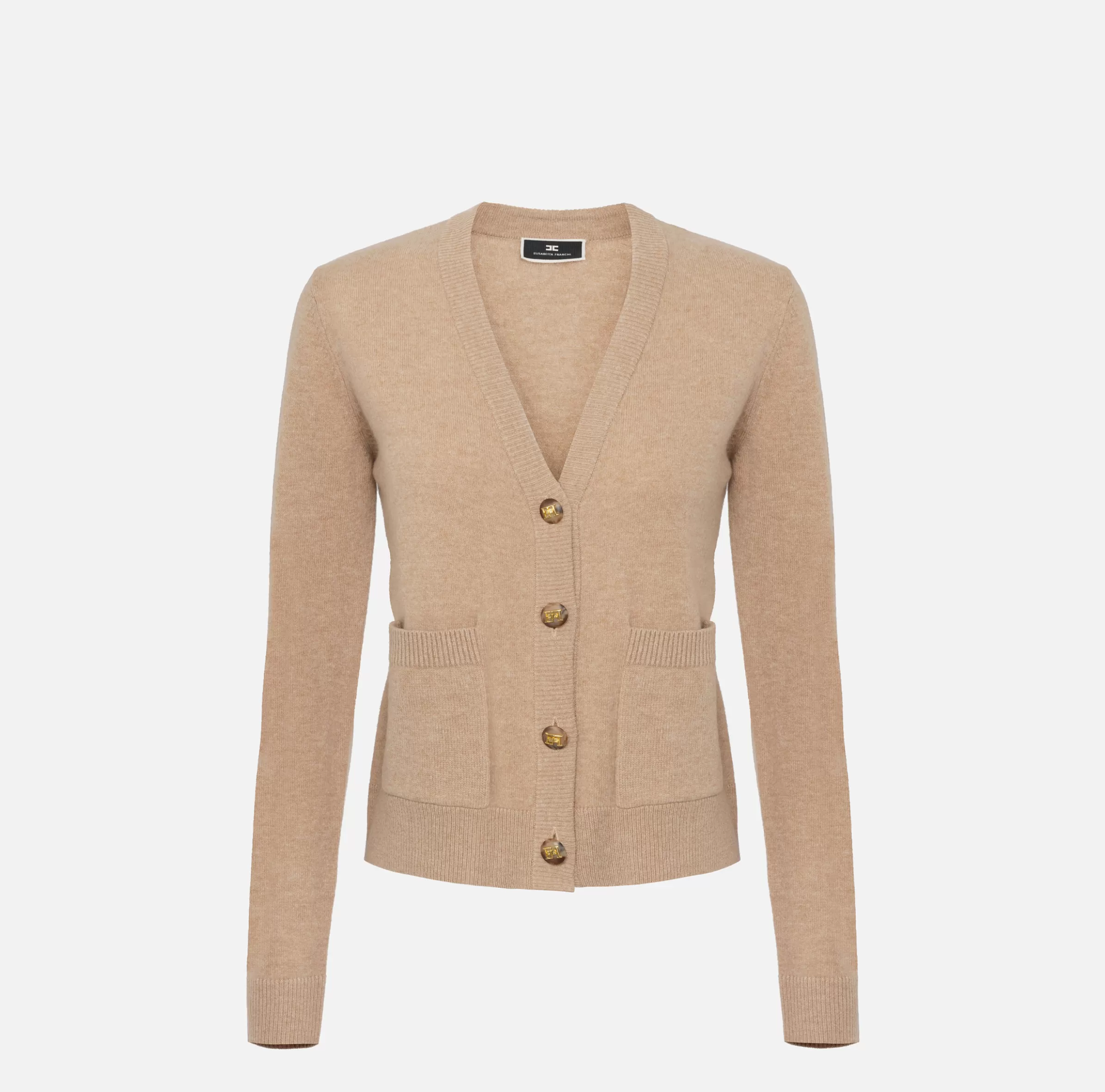 Elisabetta Franchi Maglieria E Felpe^Cardigan in misto cashmere CamelMelange