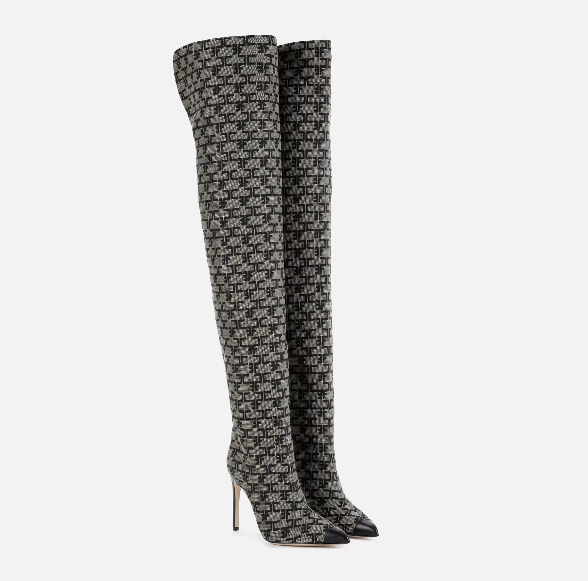 Elisabetta Franchi Stivali^Cuissardes Monogram Liquirizia/Nero