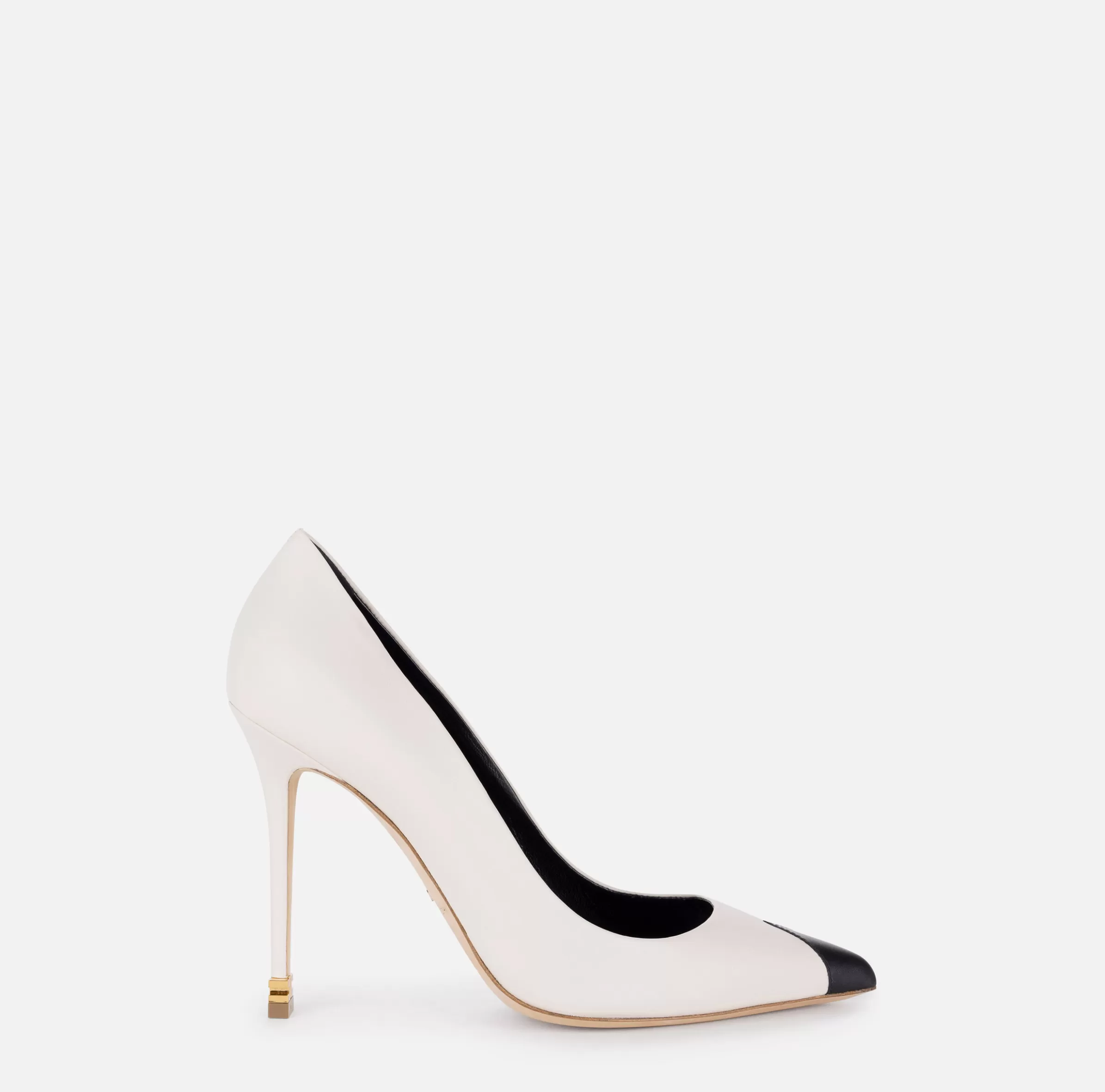 Elisabetta Franchi Décolleté^Décolleté in nappa con puntalino Étoile Burro/Nero