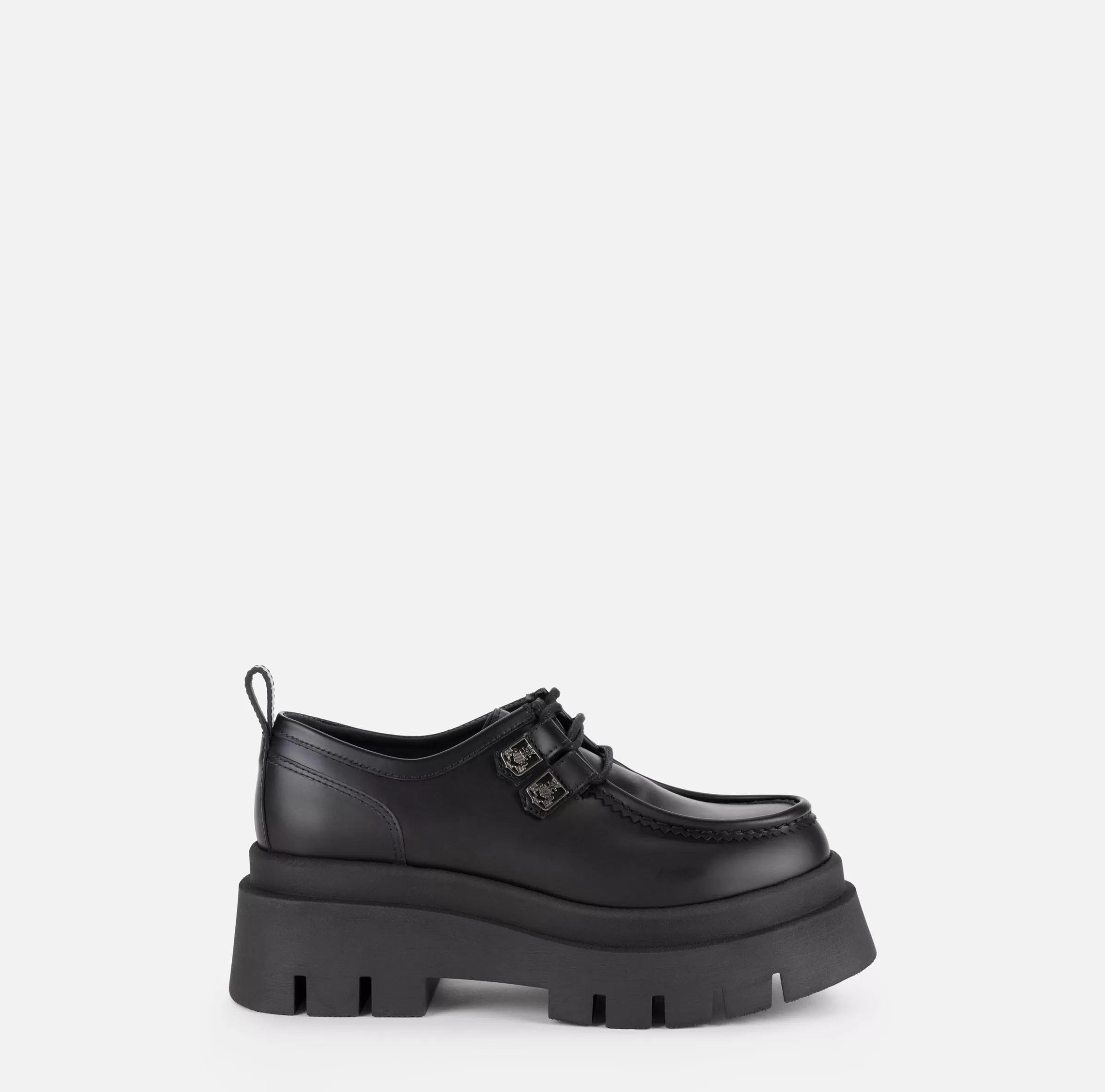 Elisabetta Franchi Sneakers E Scarpe Basse^Derby in pelle con plateau Nero