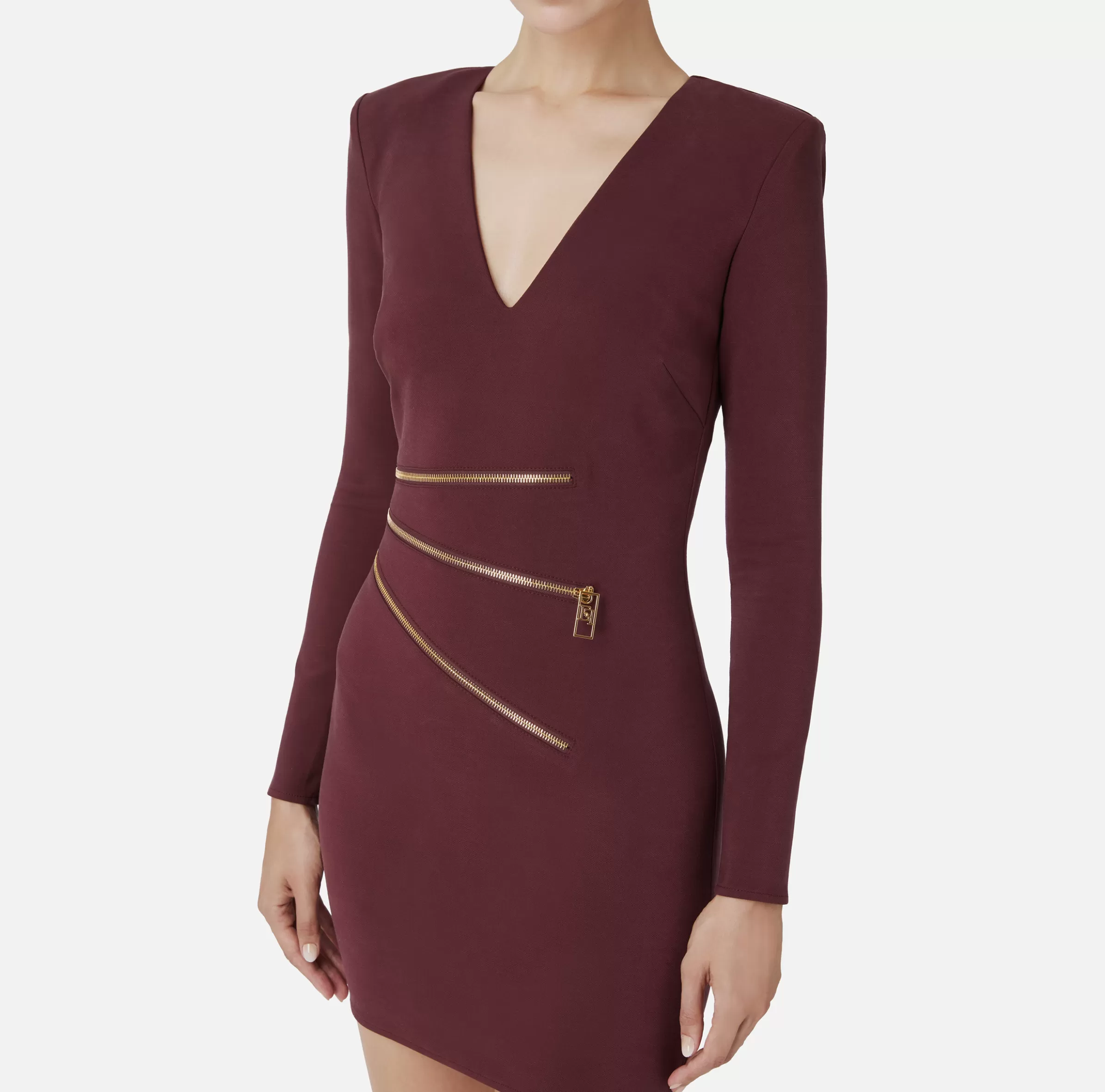 Elisabetta Franchi Mini Abiti | Abiti^Miniabito in crêpe con zip RougeNoir
