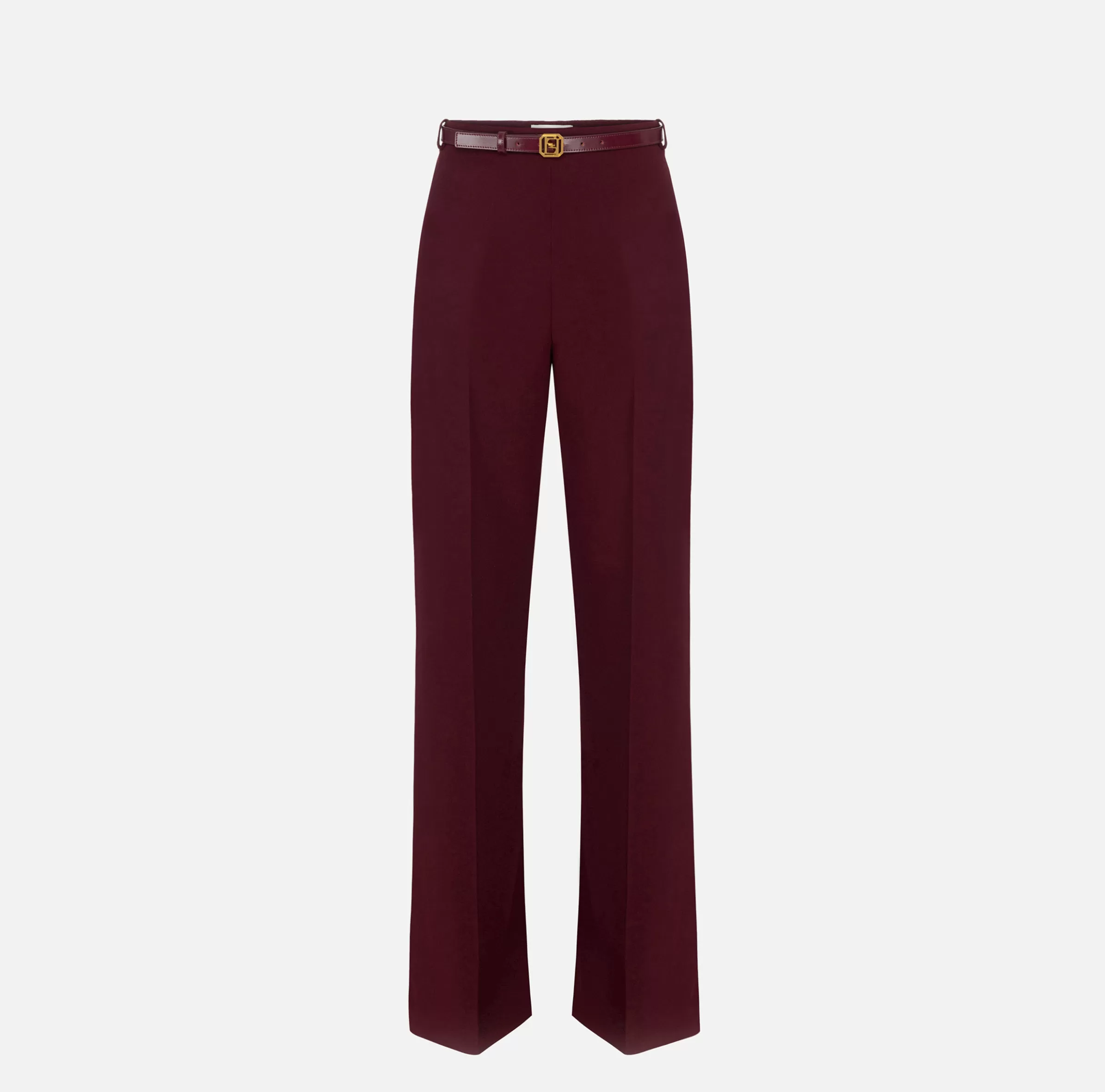 Elisabetta Franchi Pantaloni E Shorts^Pantalone palazzo in raso con cintura RougeNoir