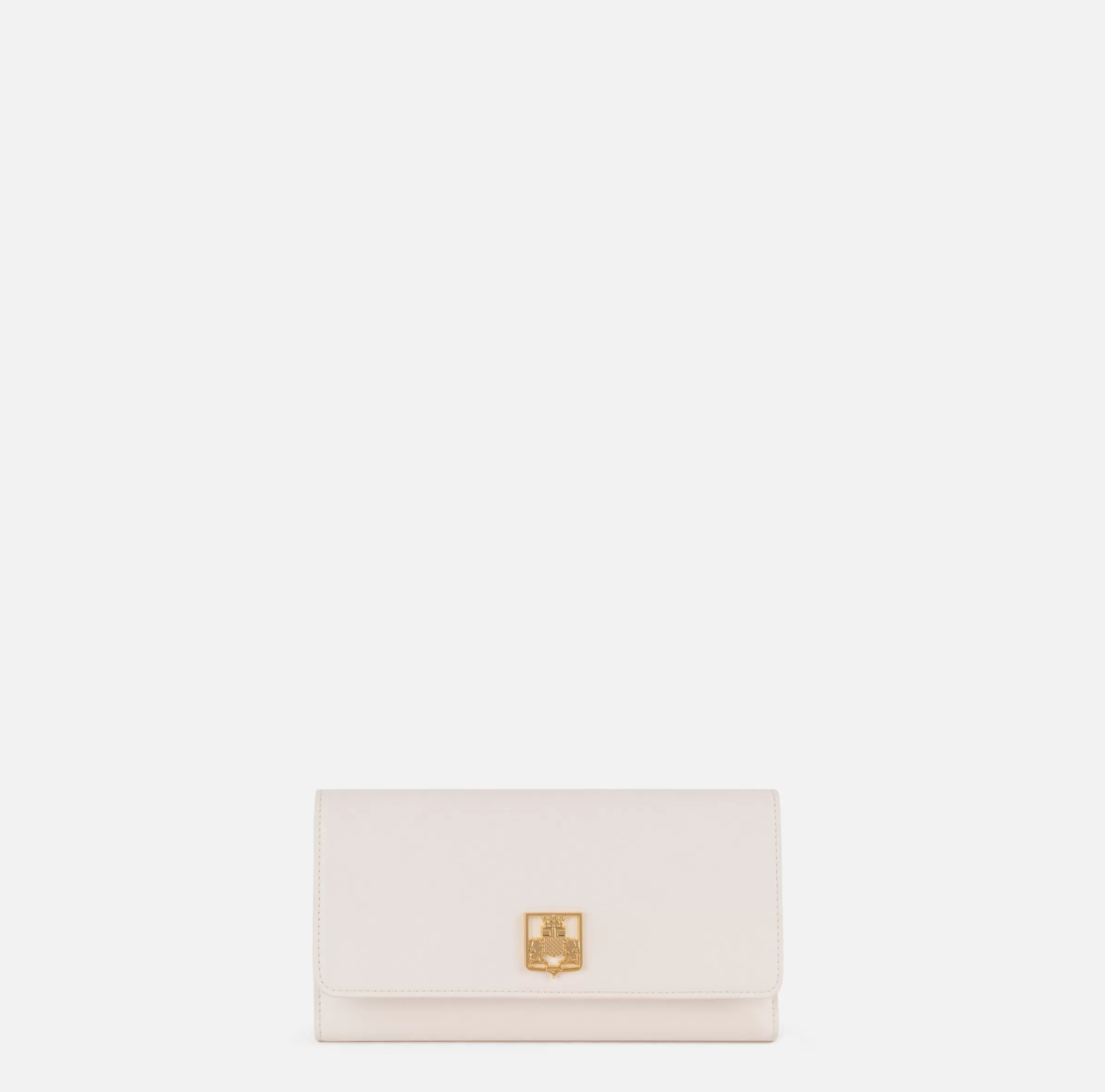 Elisabetta Franchi Clutch | Portafogli^Portafoglio in materiale sintetico con scudetto in metallo Burro