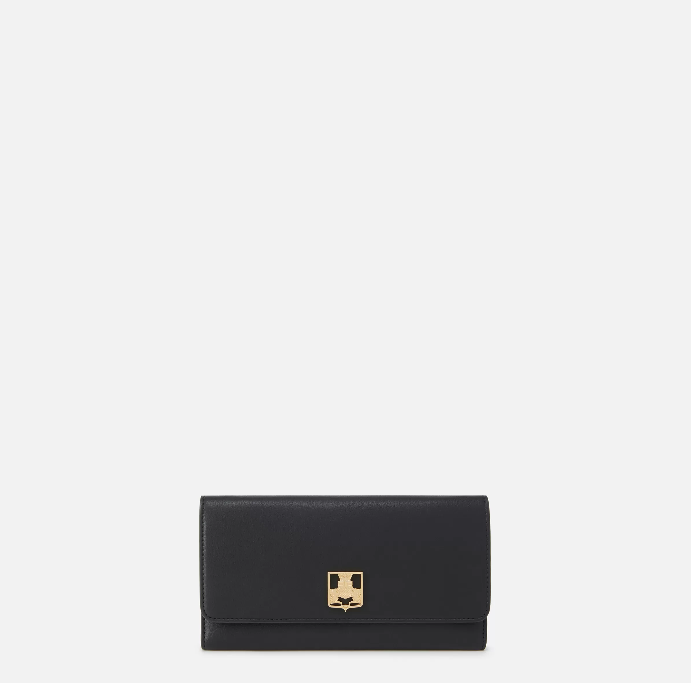 Elisabetta Franchi Clutch | Portafogli^Portafoglio in materiale sintetico con scudetto in metallo Nero