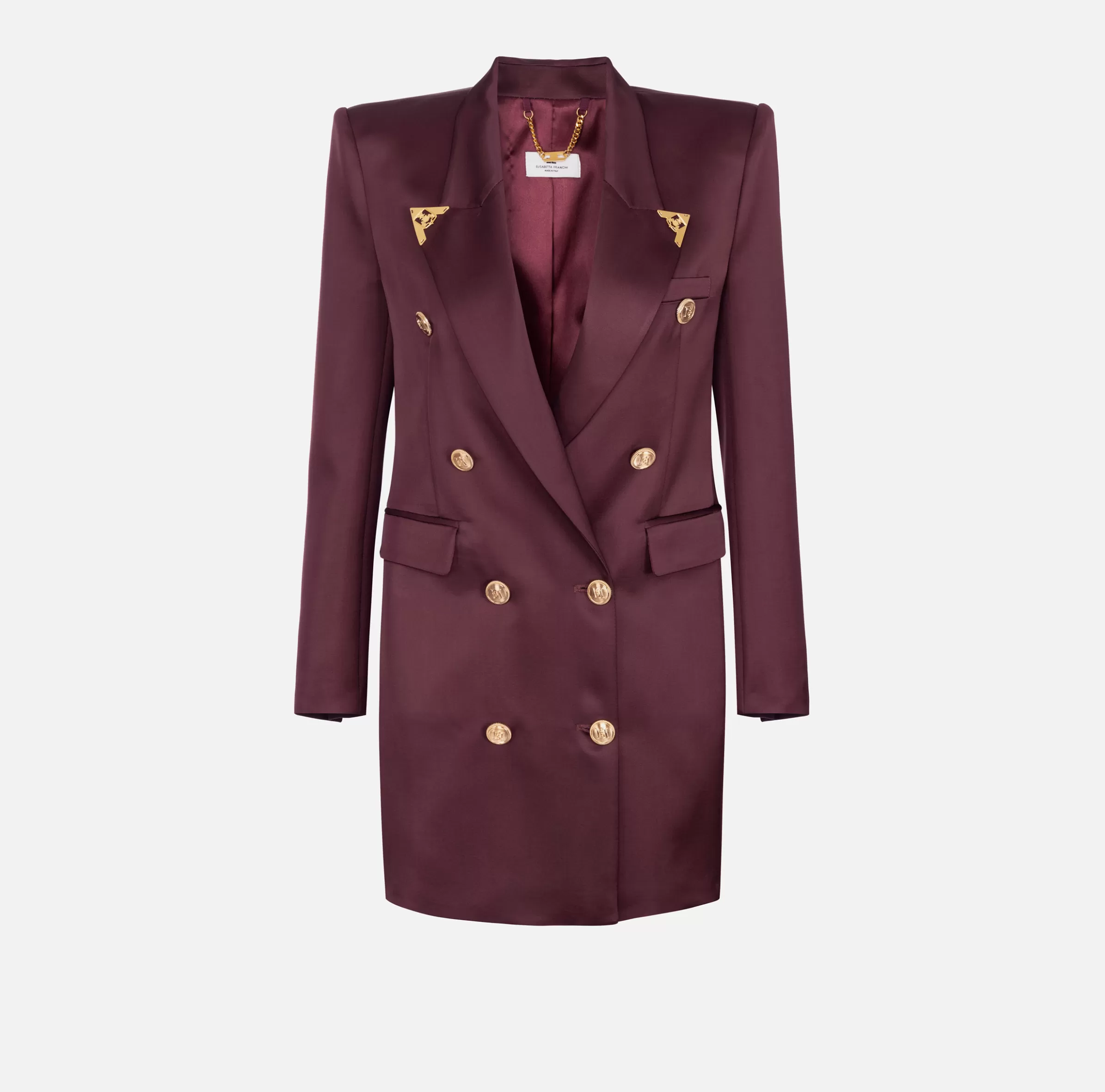 Elisabetta Franchi Mini Abiti | Robes Manteaux^Robe manteau doppiopetto in fresco di lana con puntali RougeNoir