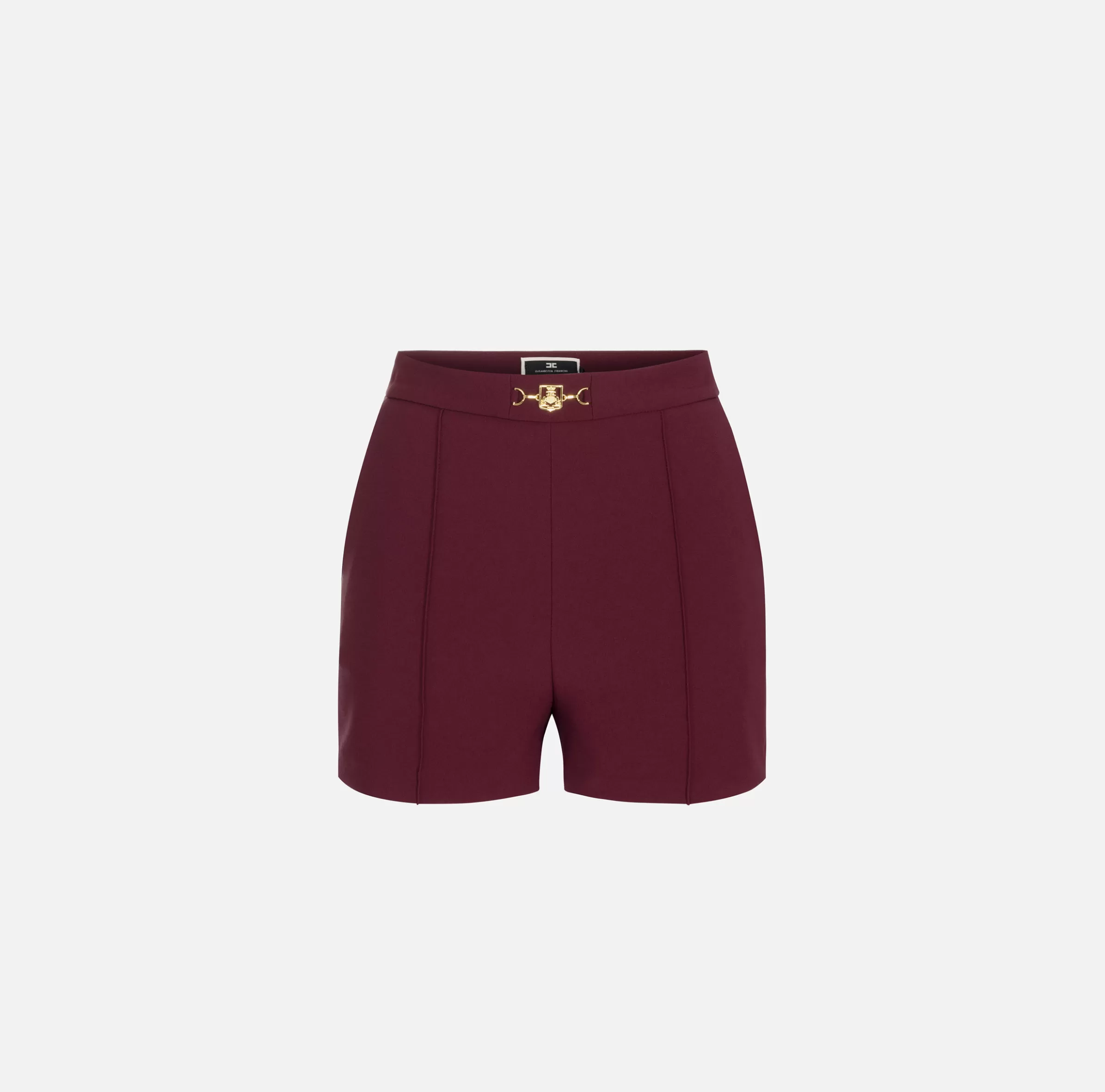 Elisabetta Franchi Pantaloni E Shorts^Shorts in crêpe stretch con morsetto RougeNoir