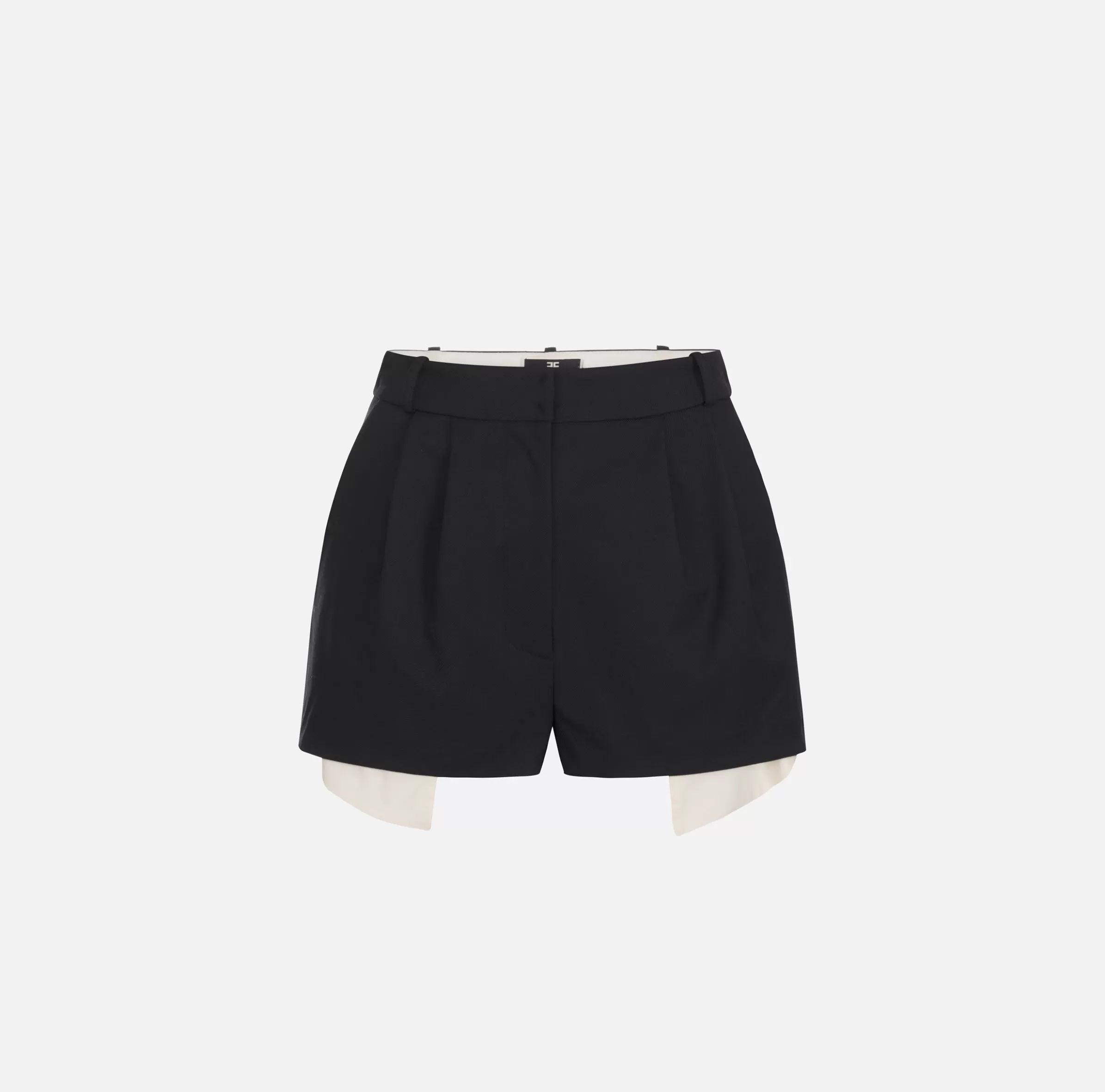 Elisabetta Franchi Pantaloni E Shorts^Shorts in fresco di lana con sacco tasche Nero