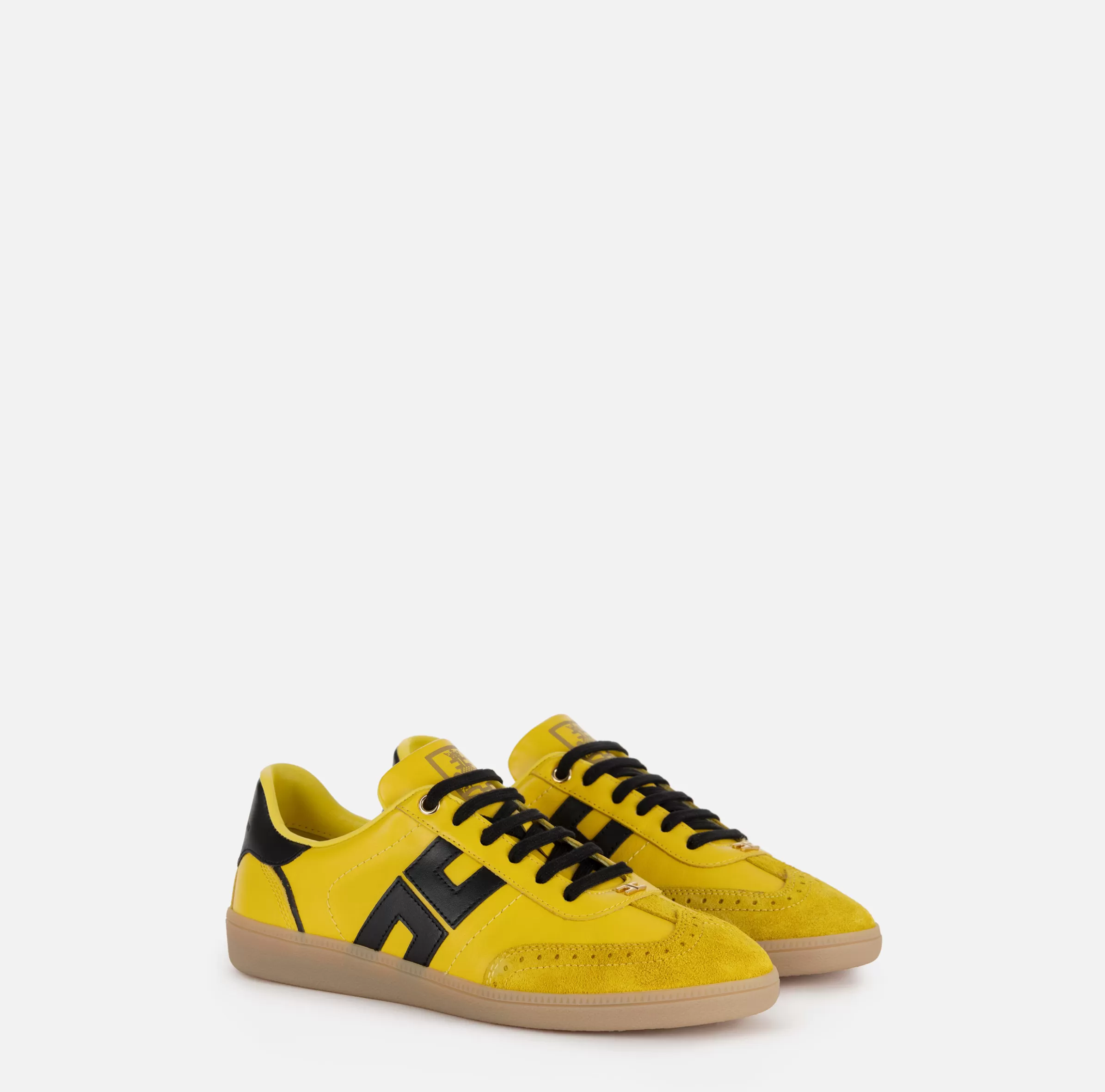 Elisabetta Franchi Sneakers E Scarpe Basse^Sneakers in pelle scudetto Mimosa/Nero