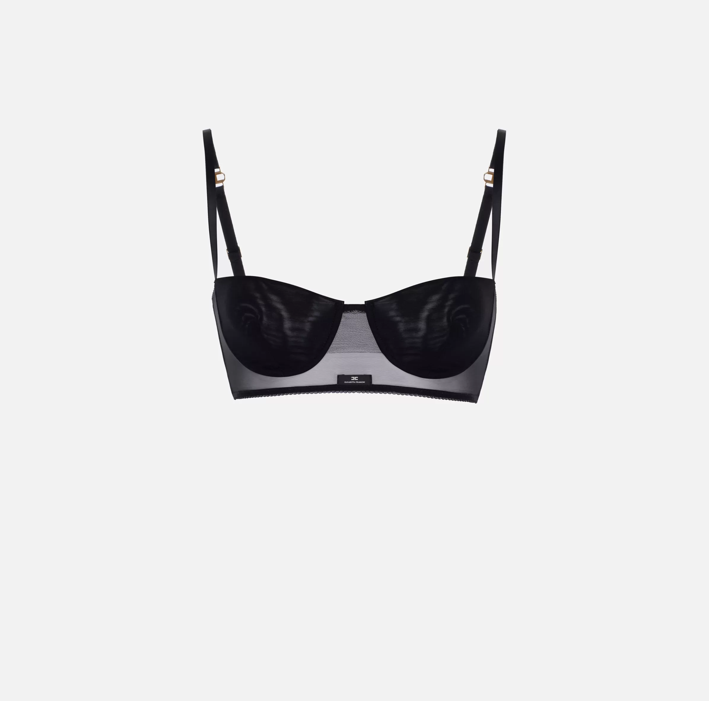 Elisabetta Franchi Top, T-Shirt & Body^Top reggiseno in tulle stretch Nero